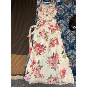 Floral Wrap Around Maxi Dress - Medium
